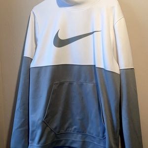 Medium White and Grey Nike Hoodie